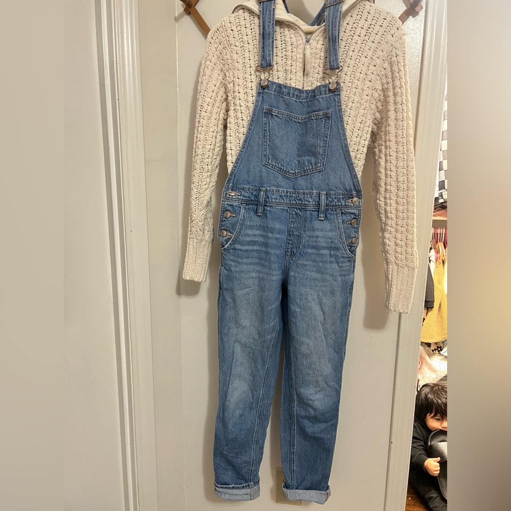 American Eagle Blue Denim Overalls only